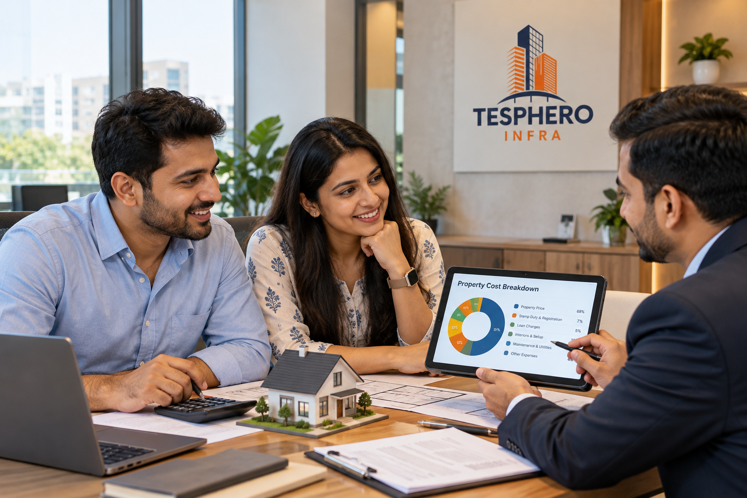 Tesphero Infra advisor explaining hidden costs of buying property to homebuyers in Indore